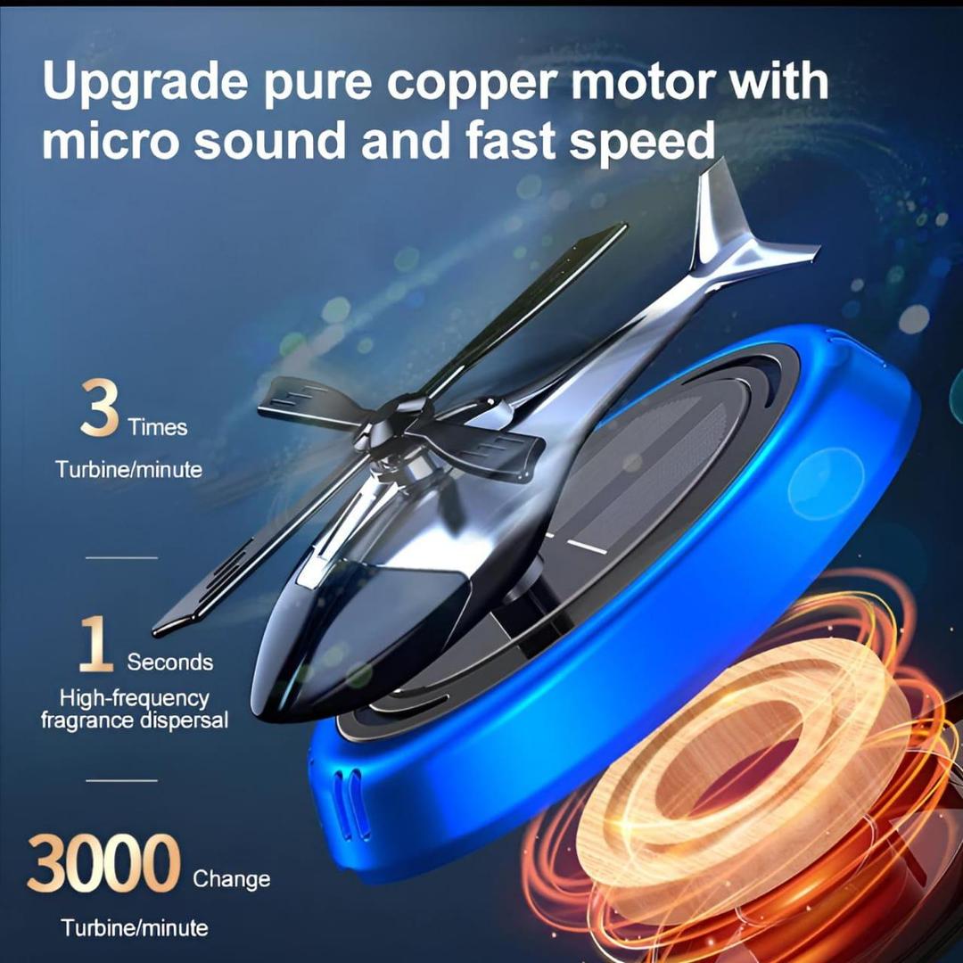 Solar Powered Rotating Helicopter Car Aromatherapy Air Freshener