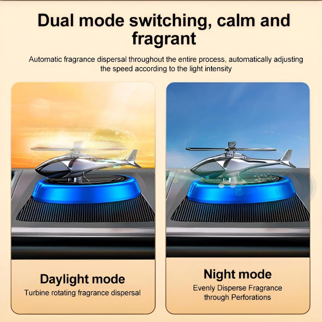 Solar Powered Rotating Helicopter Car Aromatherapy Air Freshener
