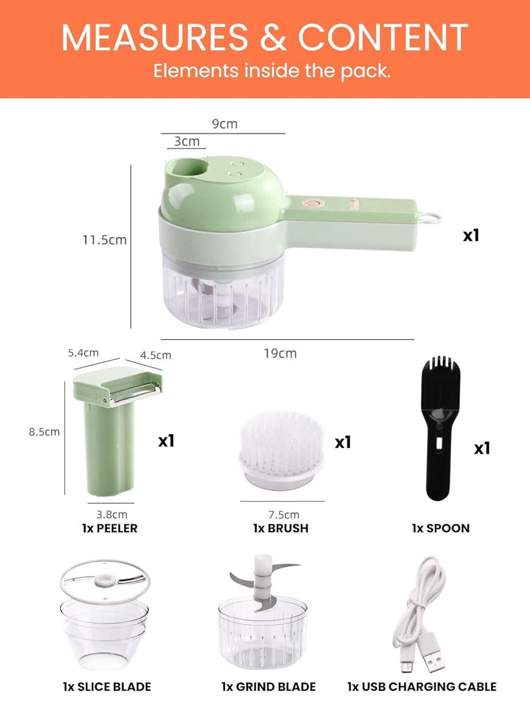 Mini Electric Chopper And Slicer Set