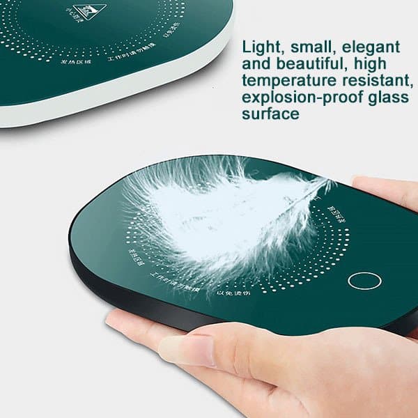 Coffee Mug Warmer Set -Heating Pad with Ceramic Cup & Spoon