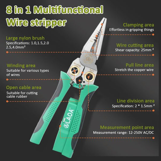 8-in-1 Wire Stripper & Voltage Tester