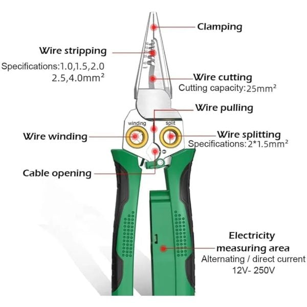 8-in-1 Wire Stripper & Voltage Tester